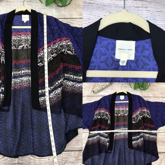 ⚡️SOLS⚡️Silence + Noise Shawl Kimono Cardigan Blue - Picture 16 of 16